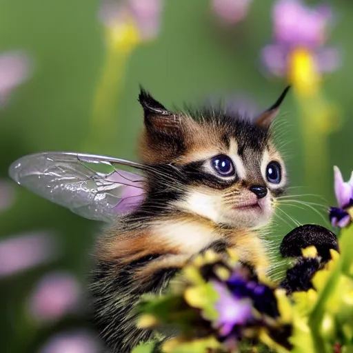 Image similar to photo of a bee that looks like a kitten