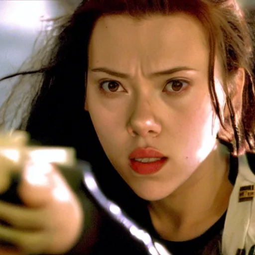 Image similar to a still of Scarlett Johansson in Battle Royale (2000)