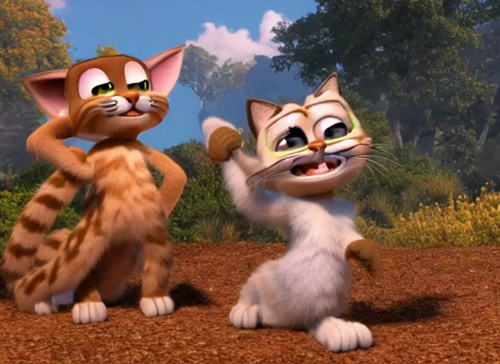 Image similar to Bubsy the bobcat starring in his new movie. 3D pixar animation