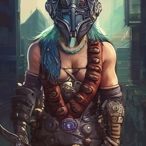 Image similar to cyberpunk viking helmet mask warrior goddess robot ninja fantasy, art gta 5 cover, official fanart behance hd artstation by jesper ejsing, by rhads, makoto shinkai and lois van baarle, ilya kuvshinov, ossdraws