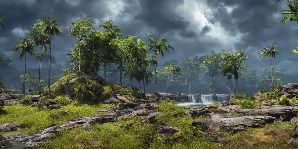 Image similar to sarawak, unreal 5, hyperrealistic, realistic, photorealistic, dynamic lighting, highly detailed, cinematic landscape, studio landscape, studio lighting