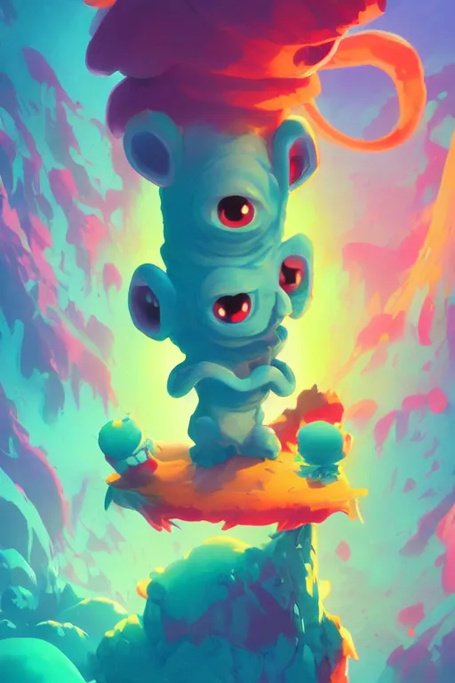 Image similar to smurf ghost creature animal sushi cristal very big eye roots cactus elemental flush of force nature micro world fluo fishscale, behance hd by jesper ejsing, by rhads, makoto shinkai and lois van baarle, ilya kuvshinov, rossdraws radiating a glowing aura global illumination ray tracing hdr