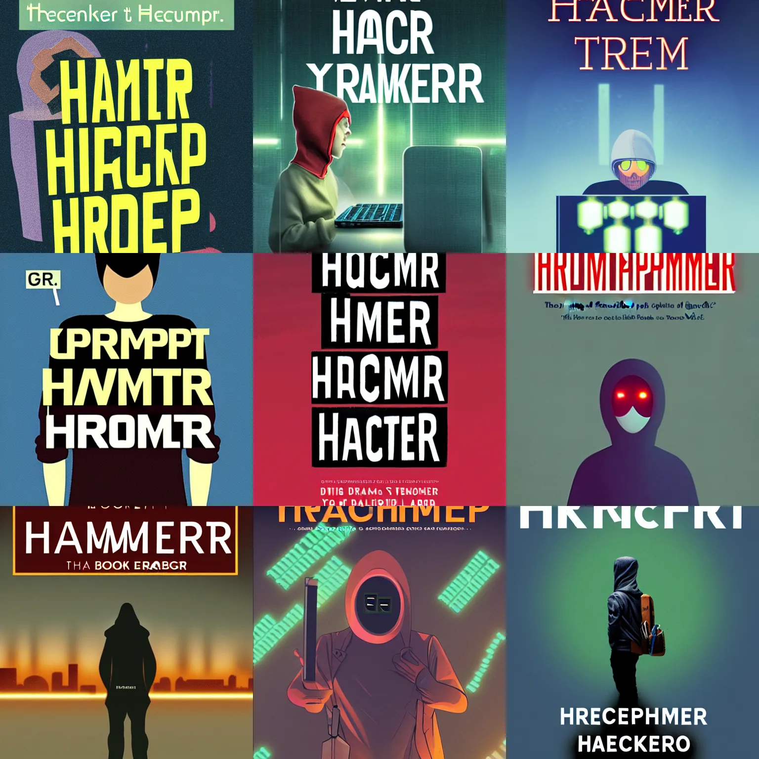 Image similar to ' prompt hacker ', book cover