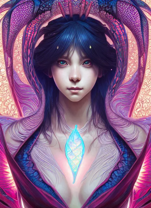 Prompt: symmetry!! portrait of a water dragon woman, very anime, fantasy, dragon scales, glowing lights!! intricate, elegant, highly detailed, digital painting, artstation, concept art, official media, smooth, sharp focus, illustration, art by sakimichan and artgerm and greg rutkowski and alphonse mucha