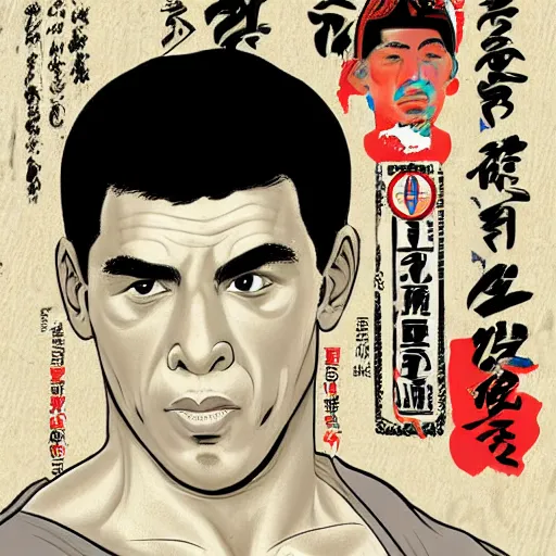 Image similar to royler gracie, digital art, utamaro kitagawa style