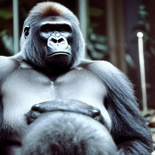 Image similar to still of a gorilla as Scarface (1983)