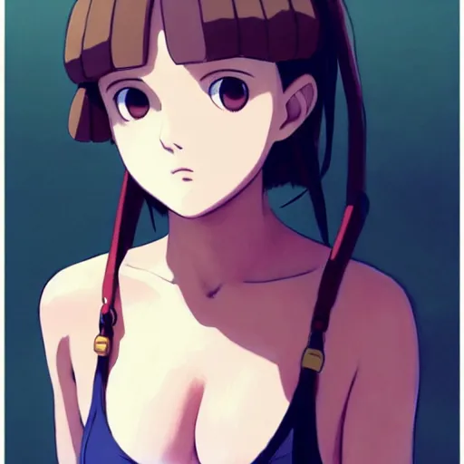 Image similar to a beautiful! boyish! natalie portman alluring gravure! model, wearing japanese school girl outfit with mayan pattern and native style, aztec street fashion, gapmoe yandere grimdark, trending on pixiv fanbox, painted by greg rutkowski makoto shinkai takashi takeuchi studio ghibli, akihiko yoshida