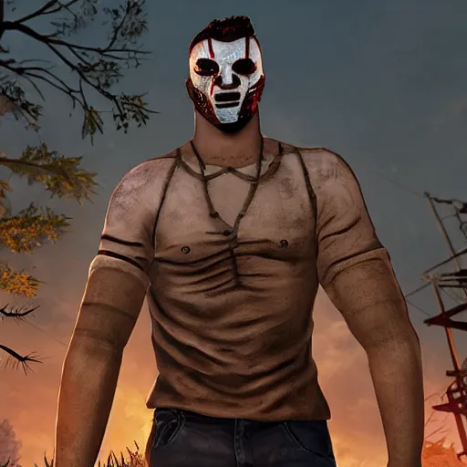 Image similar to Screenshot of Gigachad in Dead By Daylight