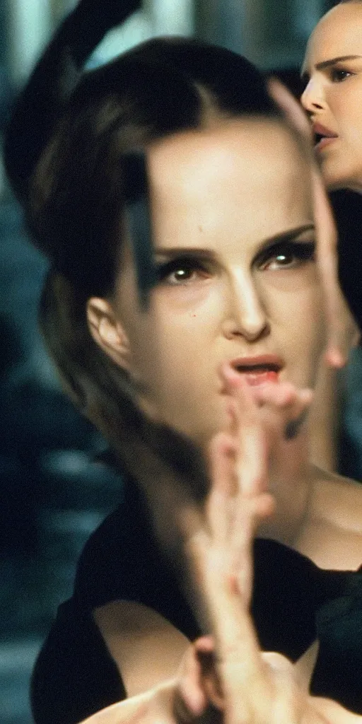 Image similar to bold natalie portman in matrix fighting scene