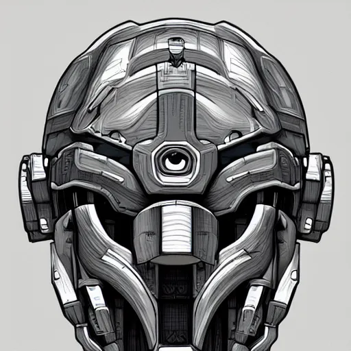 Image similar to mecha head, highly detailed illustration, custom design, dribbble. com, by secondsyndicate studio,