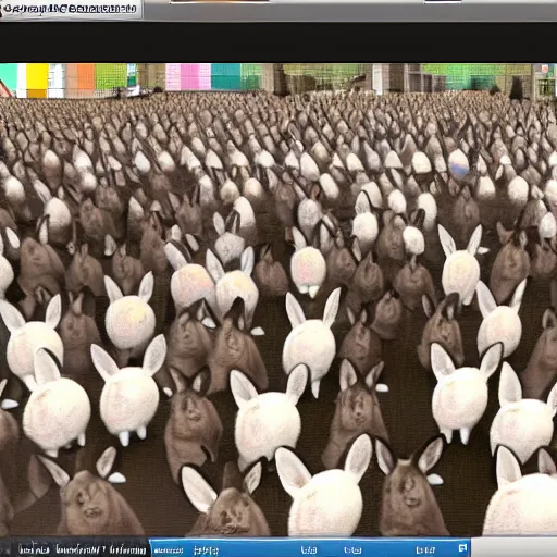 Prompt: screenshot of opencv detection of beautiful rabbits in a crowd, highly detailed