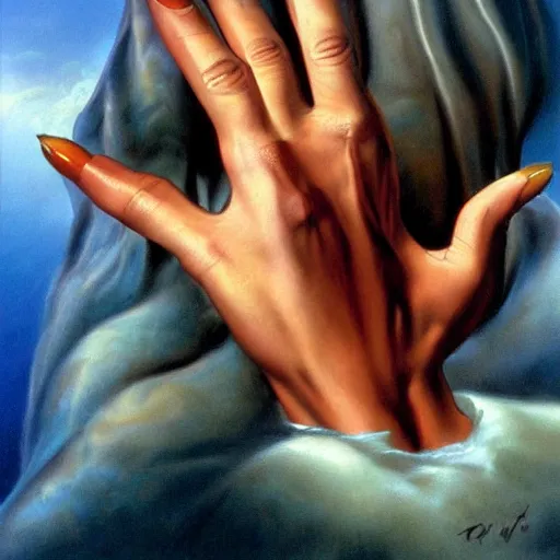 Image similar to a hand by boris vallejo