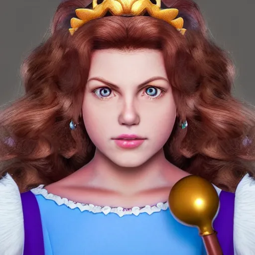 Image similar to stunning award winning hyperrealistic hdr 8 k highly detailed portrait photo of princess daisy ( mario franchise ) as a real human