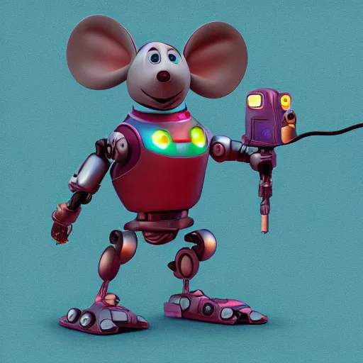 Image similar to cyborg mouse pixar