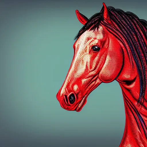 Prompt: digital horse, retrowave palette, highly detailed, anatomically correct equine, synth feel, smooth face, horse whiskers, no reins, super realism, 4 k digital art