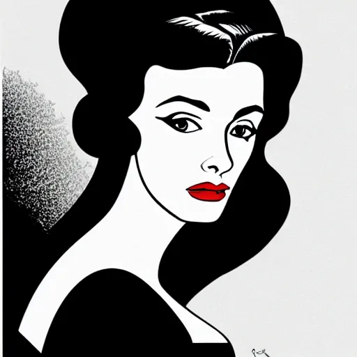 Image similar to beautiful digital illustration of Vivien Leigh by Patrick Nagel artist