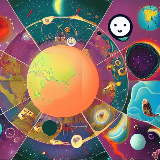 Prompt: the world and the universe is a simulated program everyone is an AI, illustrations for kids