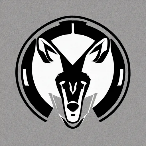 Image similar to logo fox hound by Hideo Kojima, illustartion, smooth, flat colors