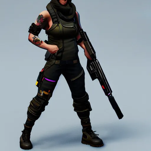 Prompt: cyberpunk mercenary fortnite character