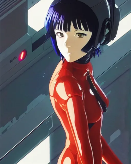 Image similar to girl wearing eva plugsuit | | very very anime!!!, fine - face, audrey plaza, realistic shaded perfect face, fine details. anime. realistic shaded lighting poster by ilya kuvshinov katsuhiro otomo ghost - in - the - shell, magali villeneuve, artgerm, jeremy lipkin and michael garmash and rob rey