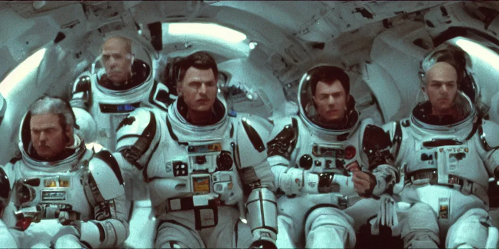 Image similar to color film still, space marines in the space ship ; alien 2 ( 1 9 8 6 )