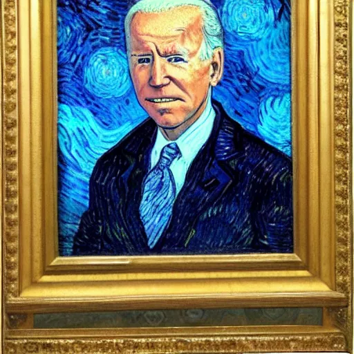 Prompt: Joe Biden painted by Van Gogh
