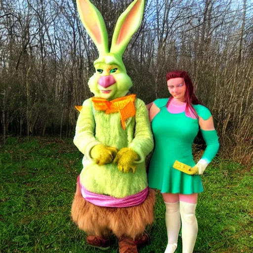 Prompt: Easter bunny as Shrek