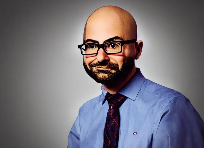 Image similar to champion splashart of michael from vsauce