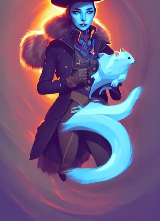 Image similar to style artgerm, joshua middleton, illustration, anthropomorphic hamster as cowboy steampunk, blue fur, swirling water cosmos, fantasy, dnd, cinematic lighting, collectible card art