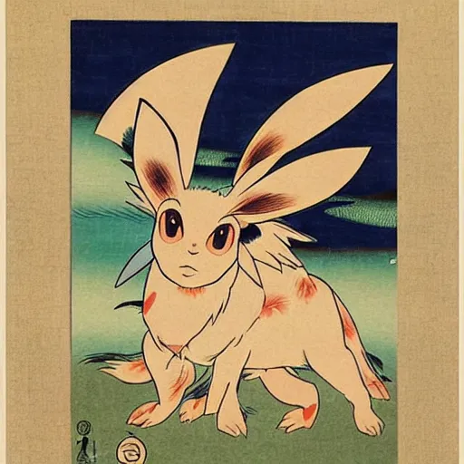 Image similar to Beautiful Ukiyo-e painting of an Eevee