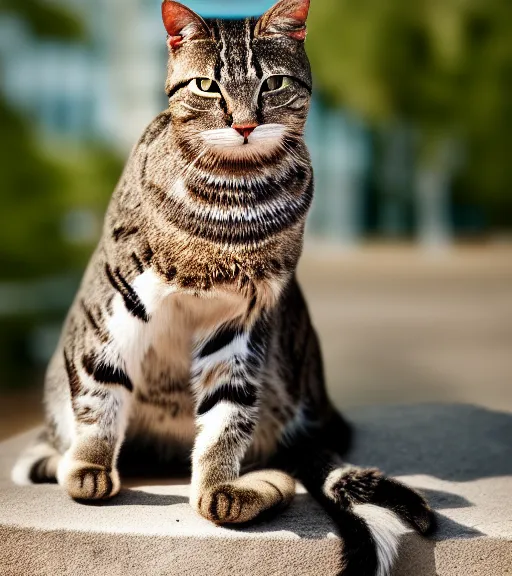 Image similar to award winning 5 5 mm portrait photo of an admiral cat in full military outfit and aviators, in a park by luis royo. soft light. sony a 7 r iv