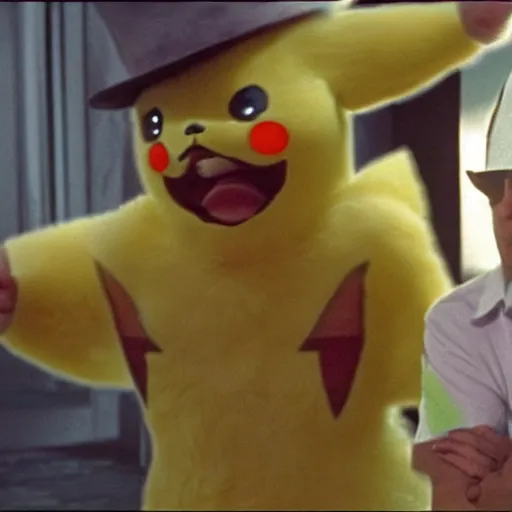 Image similar to Jack Nicholson plays Teminator Pikachu, scene from the film finale, epic, realistic