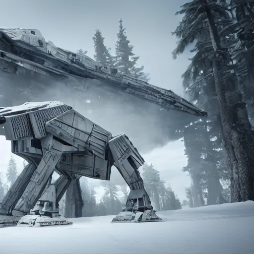 Prompt: a hyperrealistic octane render of a star wars at - at by auguste rodin, unreal engine, 8 k, dramatic lighting, volumetric lighting, hyper detailed, photorealistic