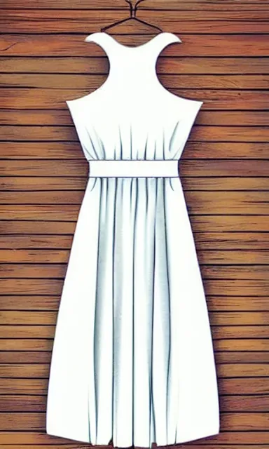 Image similar to a simple beautiful white summer dress illustration, concept image, concept art, fashion design, trending on pintrest,