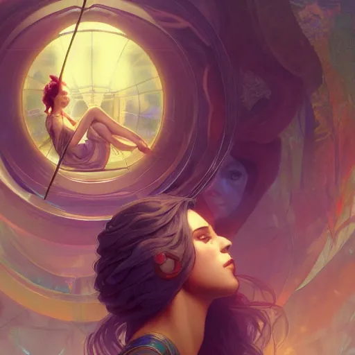 Image similar to a young and powerful goddess trapped in a dome, bubble, prisoner, panicking, lightning, energy bursts, highly detailed, digital painting, artstation, concept art, sharp focus, cinematic lighting, illustration, art by artgerm and greg rutkowski, alphonse mucha, cgsociety