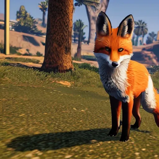 Prompt: a fox in gta 5