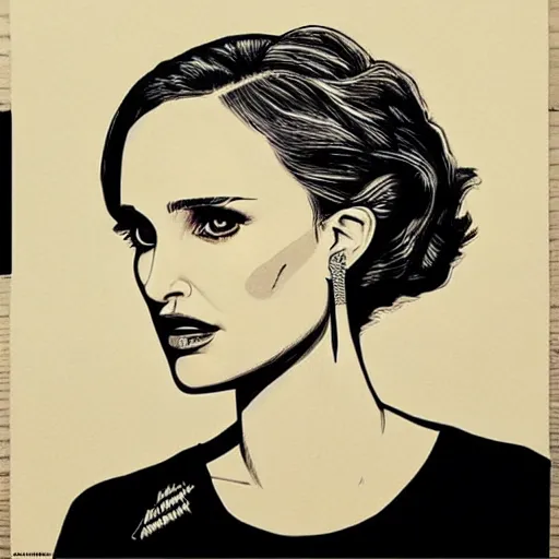 Image similar to “Natalie Portman, full color, mcbess poster, super detailed image””