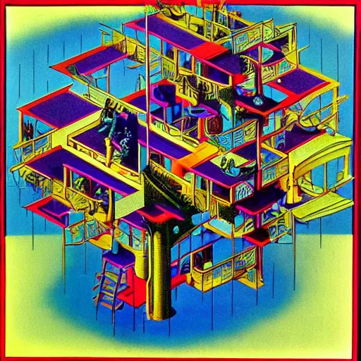 Prompt: mc escher in technicolor