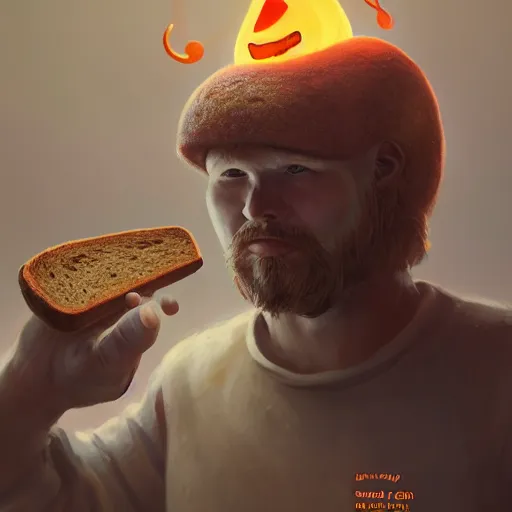 Prompt: portrait of viking toast man, bread type pokemon, strong pixar wheat bread warrior, volumetric lighting, dynamic composition, art by sachin teng and sergey kolesov and ruan jia and heng z, scifi, fantasy, hyper detailed, ultra realistic, sharp focus, wildlife photography, national geographic, octane render, concept art