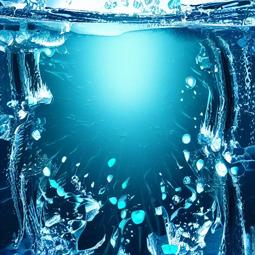 Image similar to icy submerged transparendigitalart leaked aquatic noticing