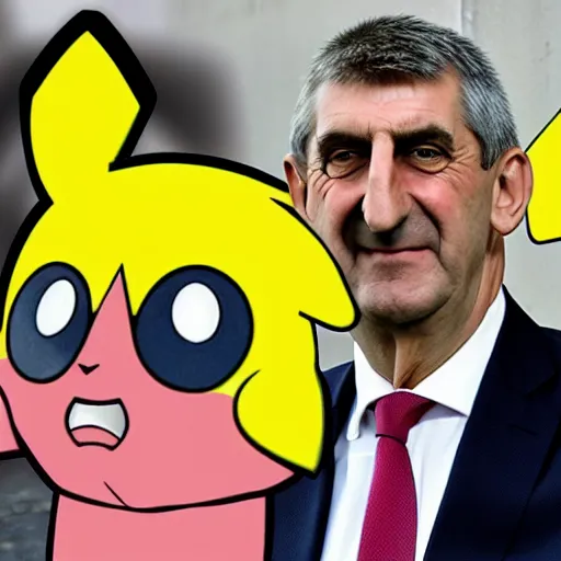 Prompt: Andrej Babiš as Pokemon character