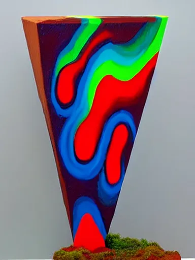 Prompt: A paint-pour sculpture of a tsunami, optical-illusions, aesthetic!!!!!, by Chris Tulloch McCabe in the style of Artgerm,