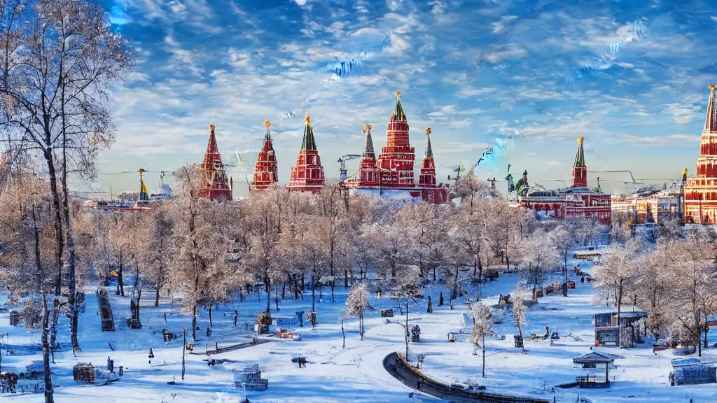 Prompt: winter moscow landscape, ultra detailed, hd,