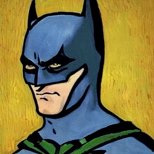 Image similar to a painting of batman by van gogh, art, trending on instagram