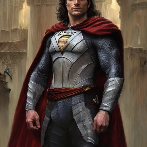 Image similar to Henry Cavill as a fantasy D&D character, portrait art by Donato Giancola and James Gurney, digital art, trending on artstation