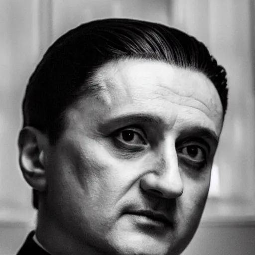 Image similar to Volodymyr Zelenskiy as Vito Corleone