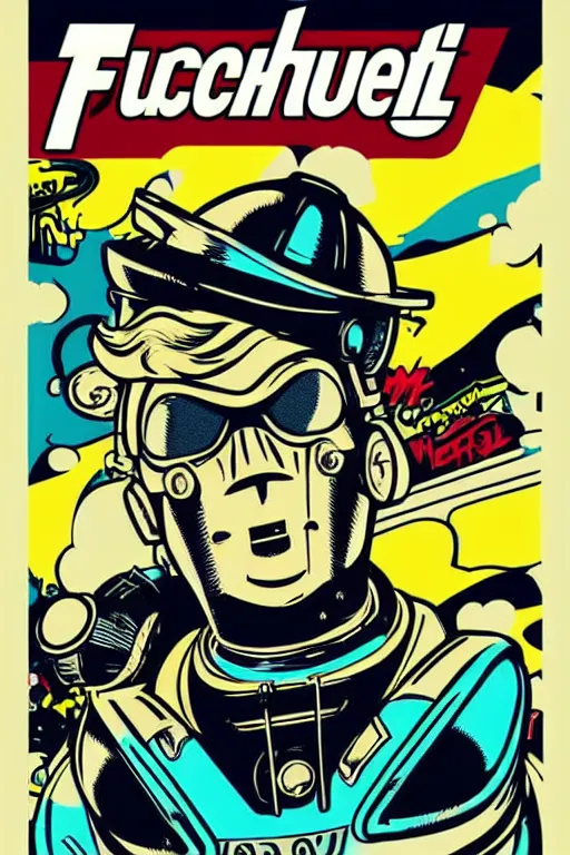 Image similar to fallout 7 6 retro futurist illustration art by butcher billy, sticker, colorful, illustration, highly detailed, simple, smooth and clean vector curves, no jagged lines, vector art, smooth andy warhol style