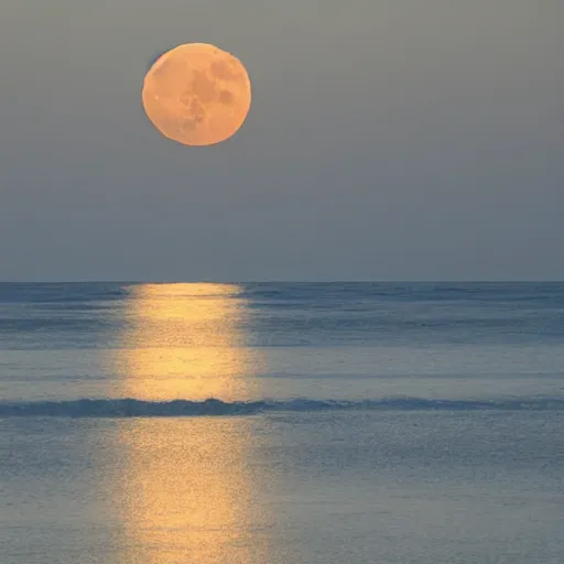 Image similar to Burning Azure Moon over silk ocean