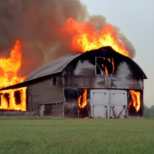 Image similar to barn on fire