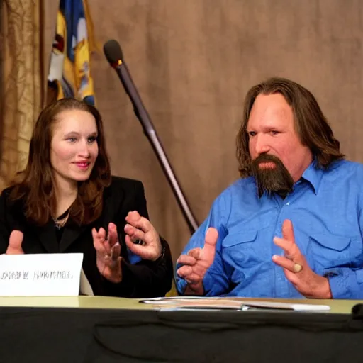 Prompt: the dude abides with the governor of utah at a press conference